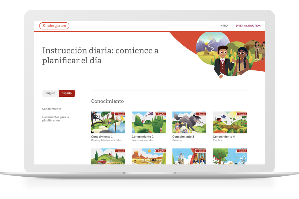 Pantalla de computadora portátil que muestra un sitio web educativo en español titulado 