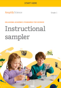 Cover of a science book titled 'instructional start here' featuring two children engaging in a science experiment with beakers and liquid.