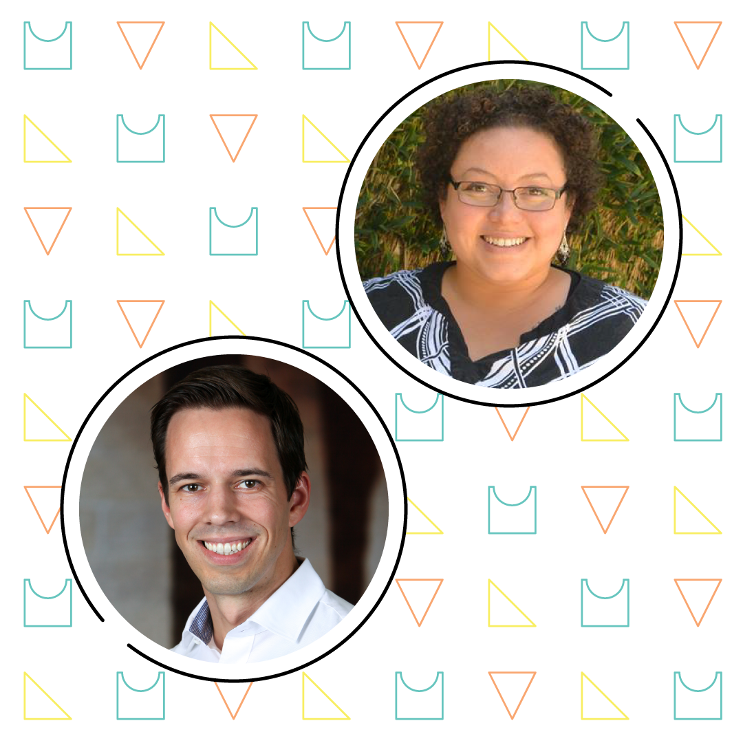 Image of Dan Meyer and Bethany Lockhart Johnson, hosts of the Math Teacher Lounge podcast