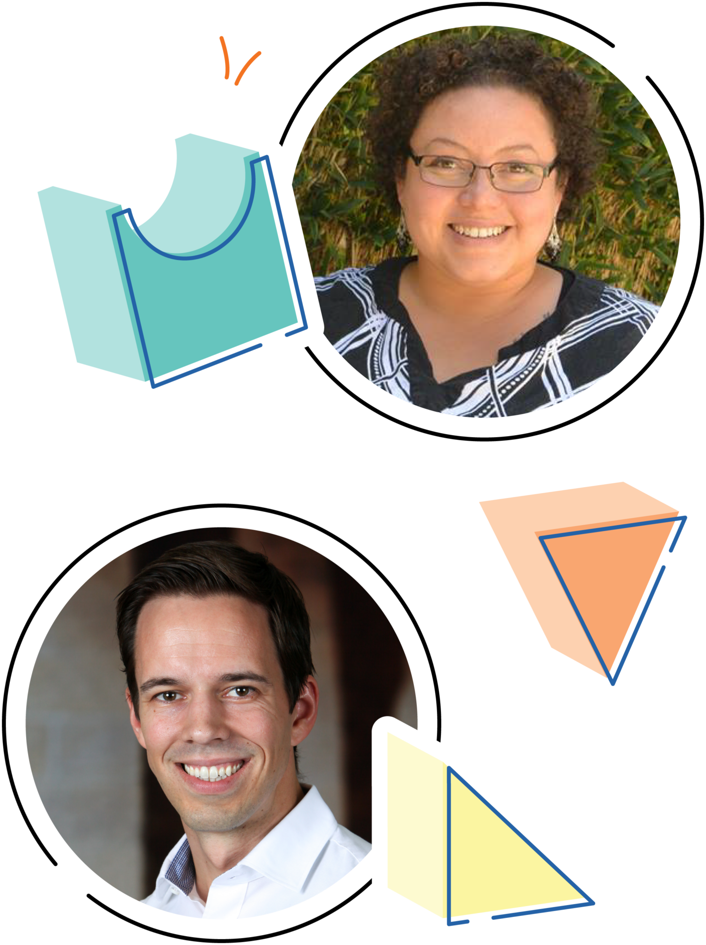 Image of Bethany Lockhart Johnson and Dan Meyer, hosts of the Math Teacher Lounge podcast