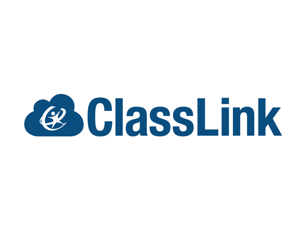 Logo featuring a cloud with a figure inside, next to the word "ClassLink" in blue text.