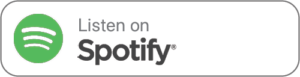 A white rectangular button with a green Spotify logo on the left and the text "Listen on Spotify" in black font to the right.