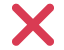 A large red "X" symbol on a light gray background.