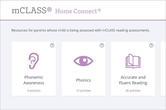 An image of the homepage of mCLASS Home Connect.